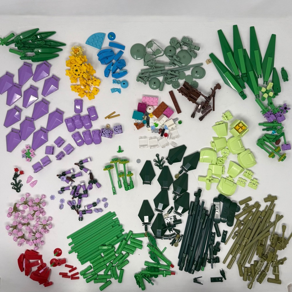 LEGO Botanical Collection Bulk Parts Lot Floral Leaves Stems Purple Green Multi